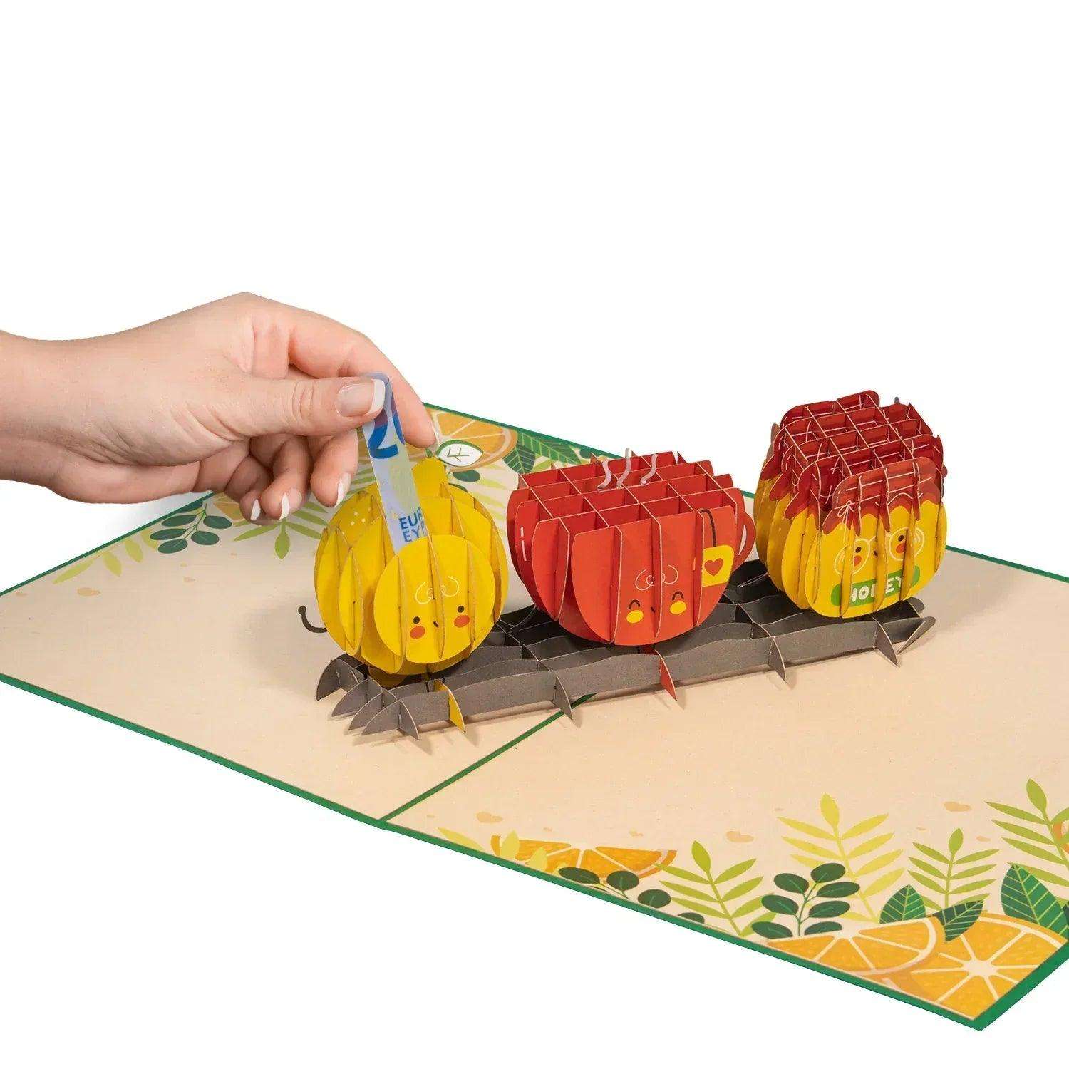 3D Pop-Up Karte mit Zitrone - Honig -Tee, N329 LINPopUp N329