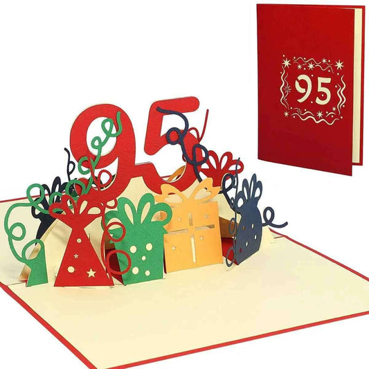 Pop-Up-Karte zum Geburtstag – Zahl 95, Geburtstagseinladung & Jubiläum, N374