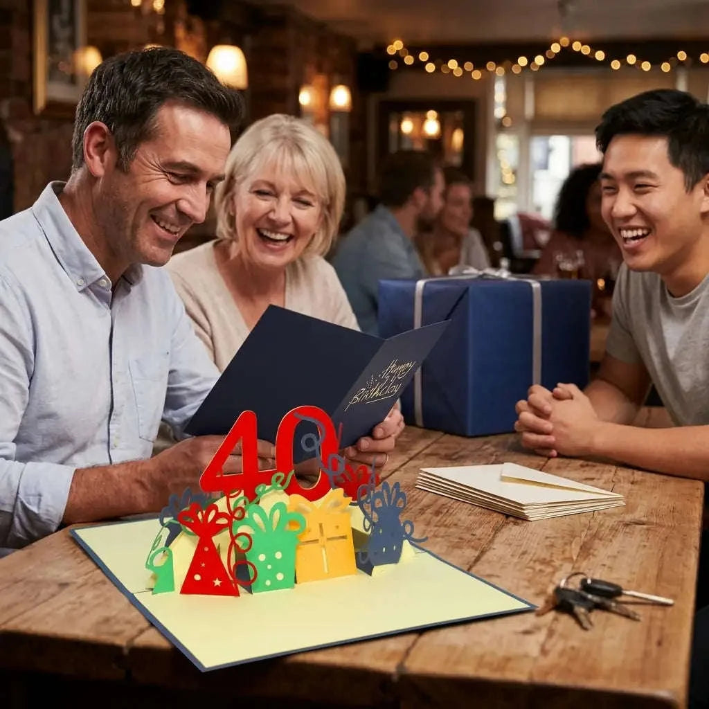 Pop Up Karte 3D Zahl 40 – Geburtstagseinladung & Jubiläum | LINPopUp LINPopUp 17261-N19