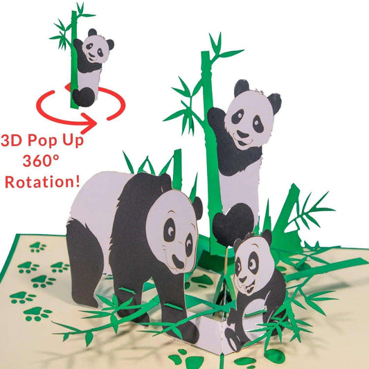 Pop-Up Geburtstagskarte - Kindergeburtstag, rotierende LINPopUp, Pandabär LINPopUp 17839, N198