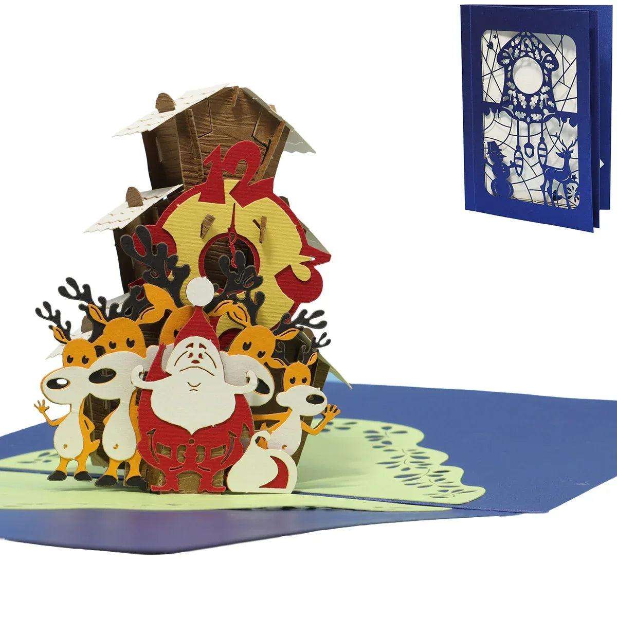 Pop Up Weihnachtskarte 3D Deluxe - Weihnachtsuhr, N703 LINPopUp N703