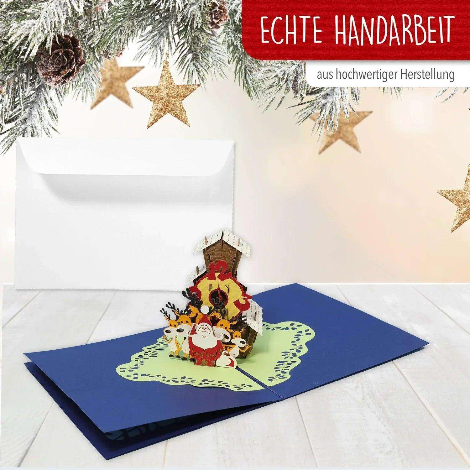 Pop Up Weihnachtskarte 3D Deluxe - Weihnachtsuhr, N703 LINPopUp N703