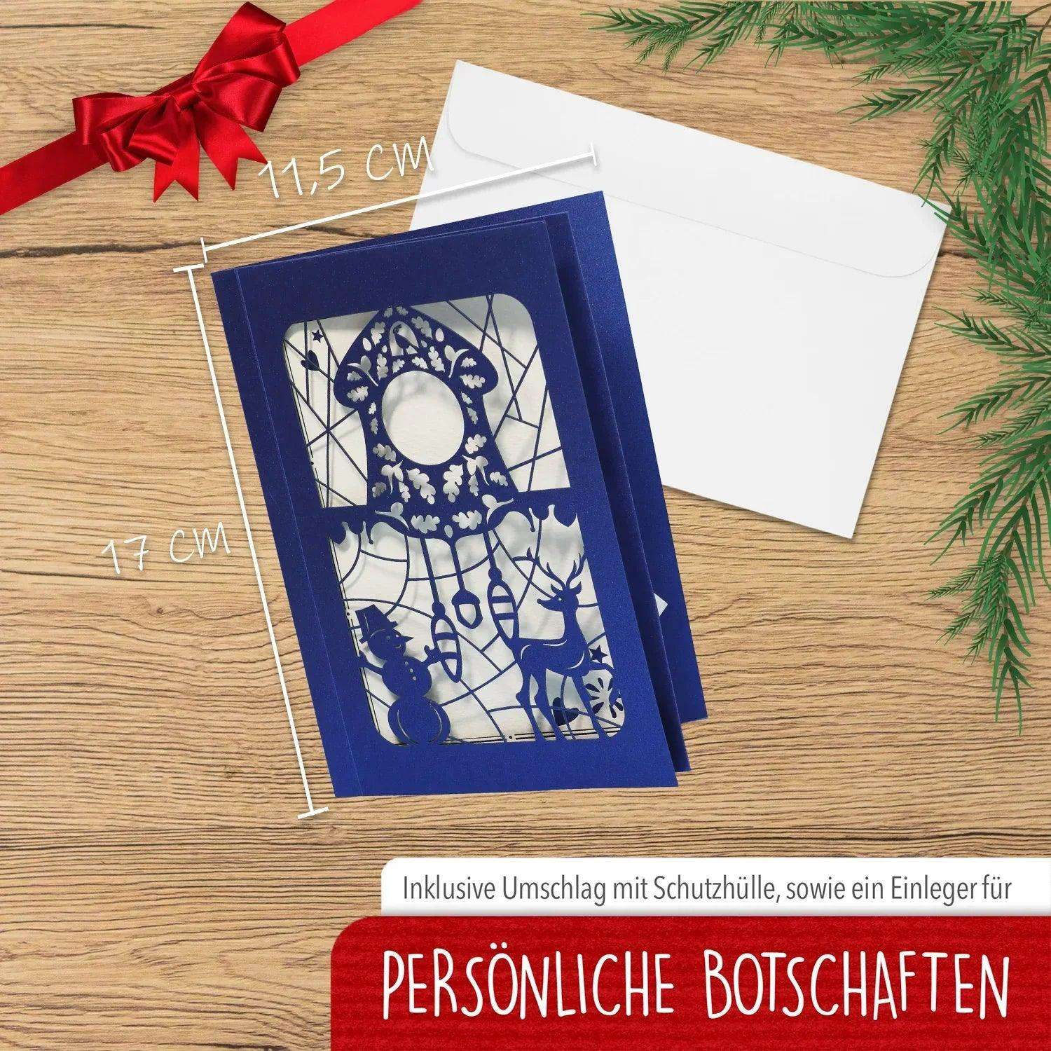 Pop Up Weihnachtskarte 3D Deluxe - Weihnachtsuhr, N703 LINPopUp N703