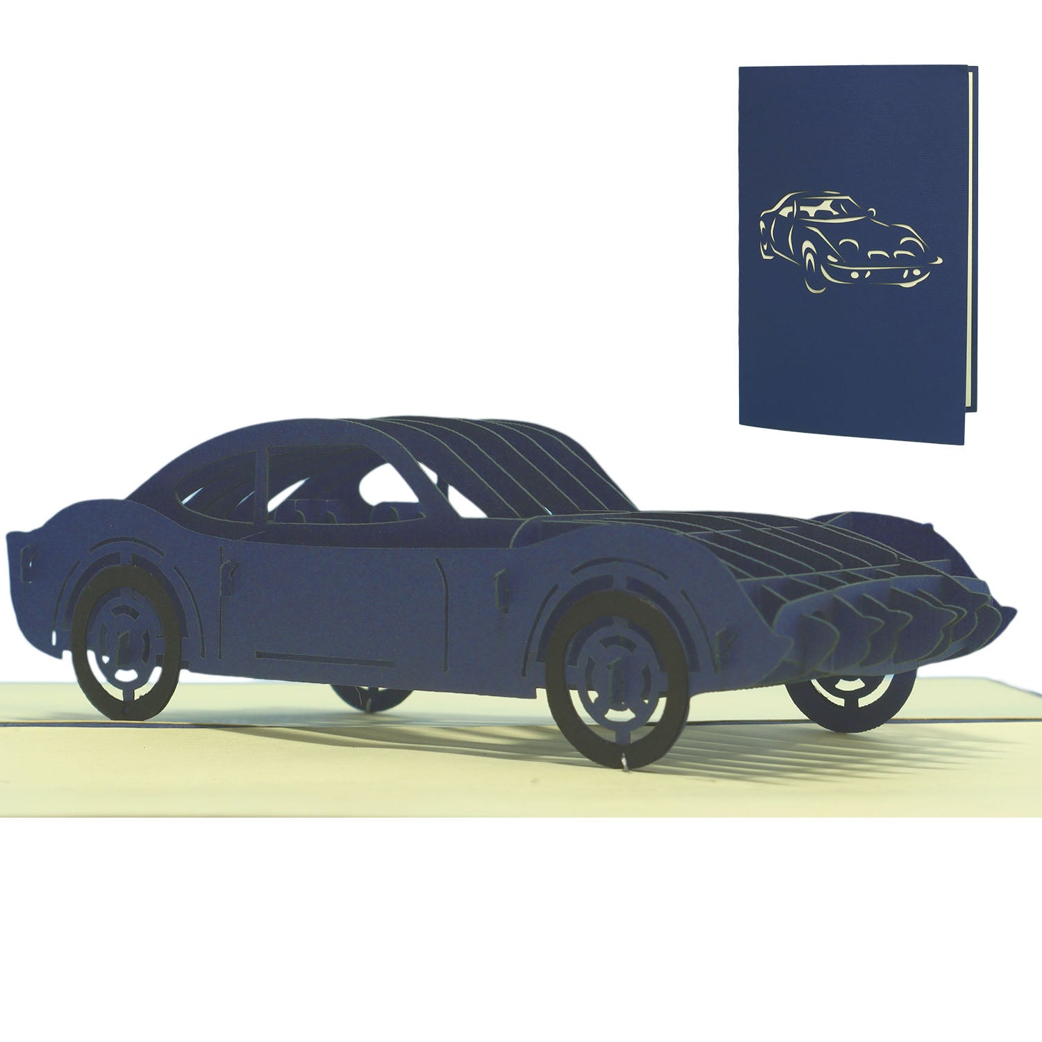 3D Pop-Up Karte Auto - Grußkarte, Geburtstagskarte, Geschenkidee Autofans, Männer, Junge & Technik-Fans, N394