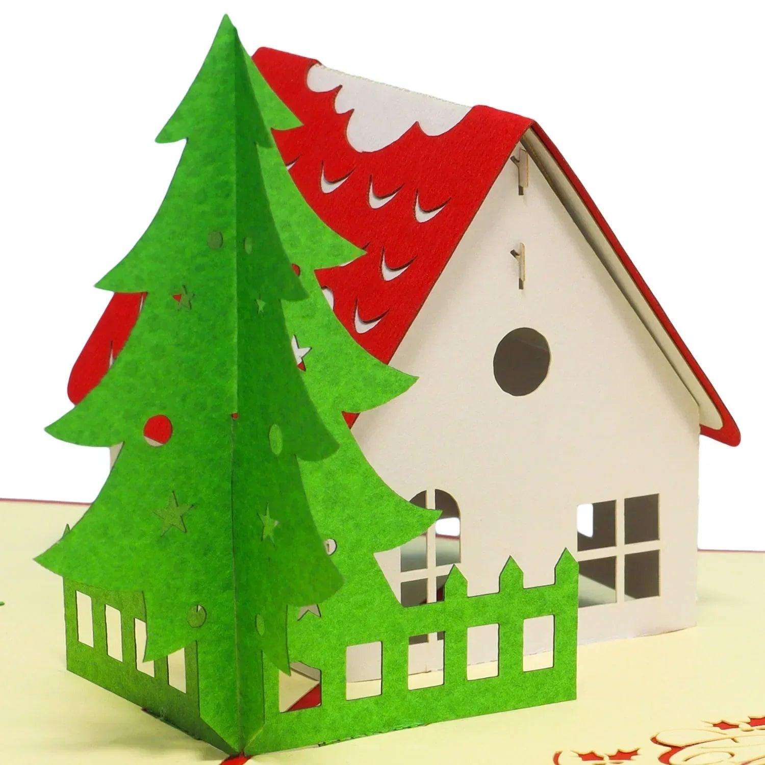 Pop Up Weihnachtskarte 3D - Weihnachtshaus, N414 - LINPopUp