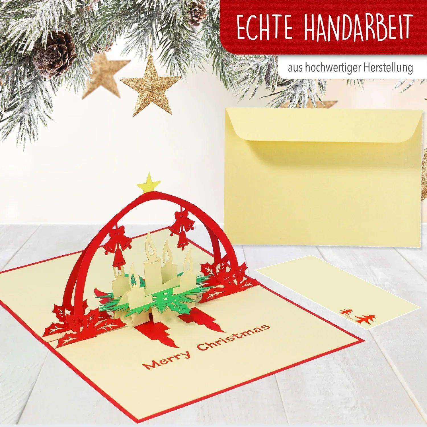 Pop Up Weihnachtskarte 3D - Adventskranz, N436 LINPopUp N436