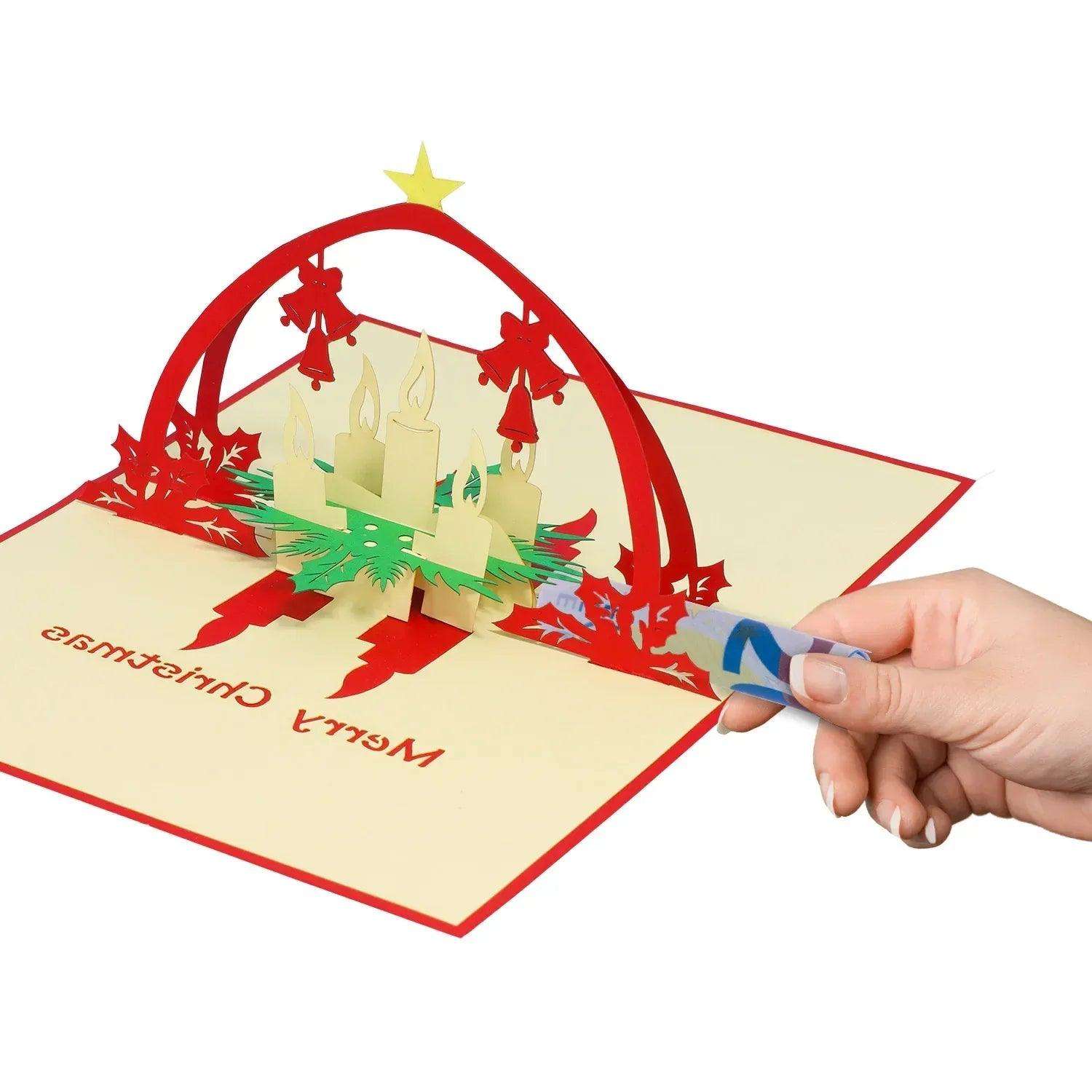 Pop Up Weihnachtskarte 3D - Adventskranz, N436 LINPopUp N436