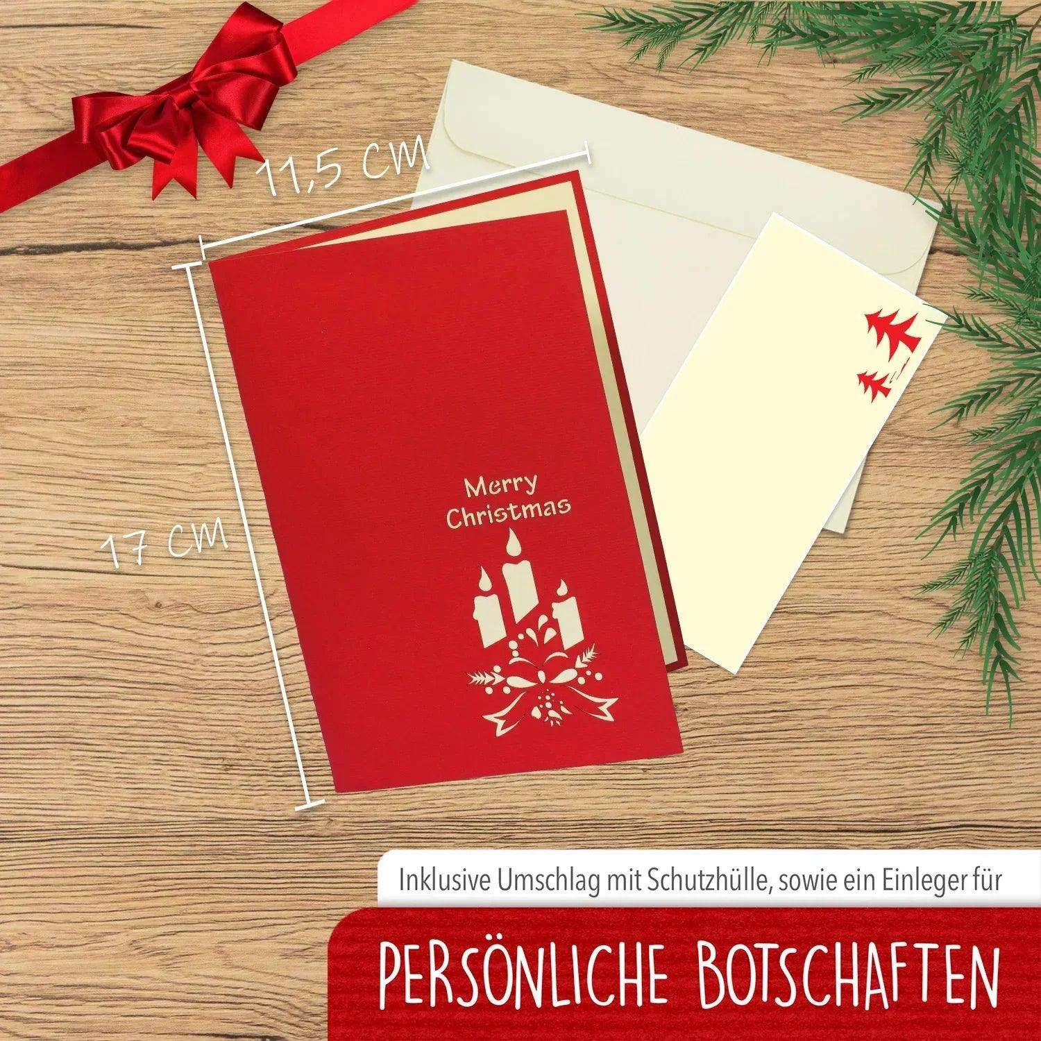 Pop Up Weihnachtskarte 3D - Adventskranz, N436 LINPopUp N436