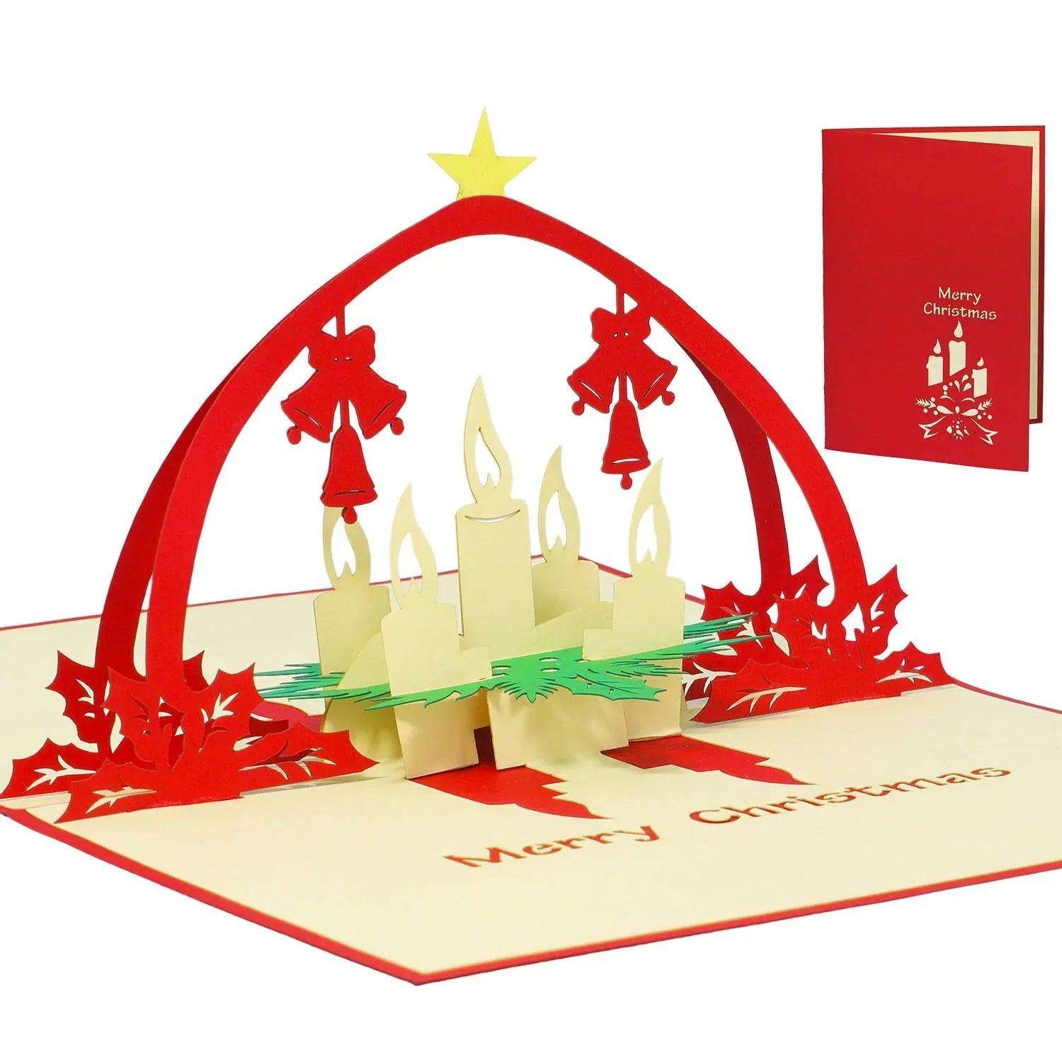 Pop Up Weihnachtskarte 3D - Adventskranz, N436 LINPopUp N436