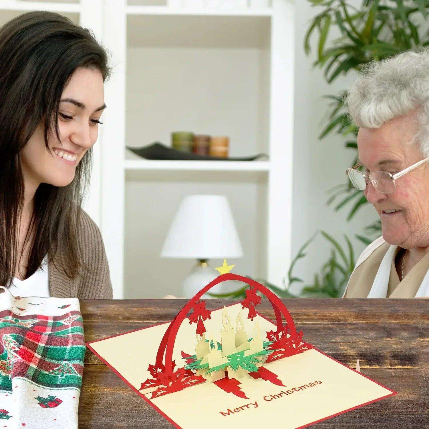 Pop Up Weihnachtskarte 3D - Adventskranz, N436 LINPopUp N436