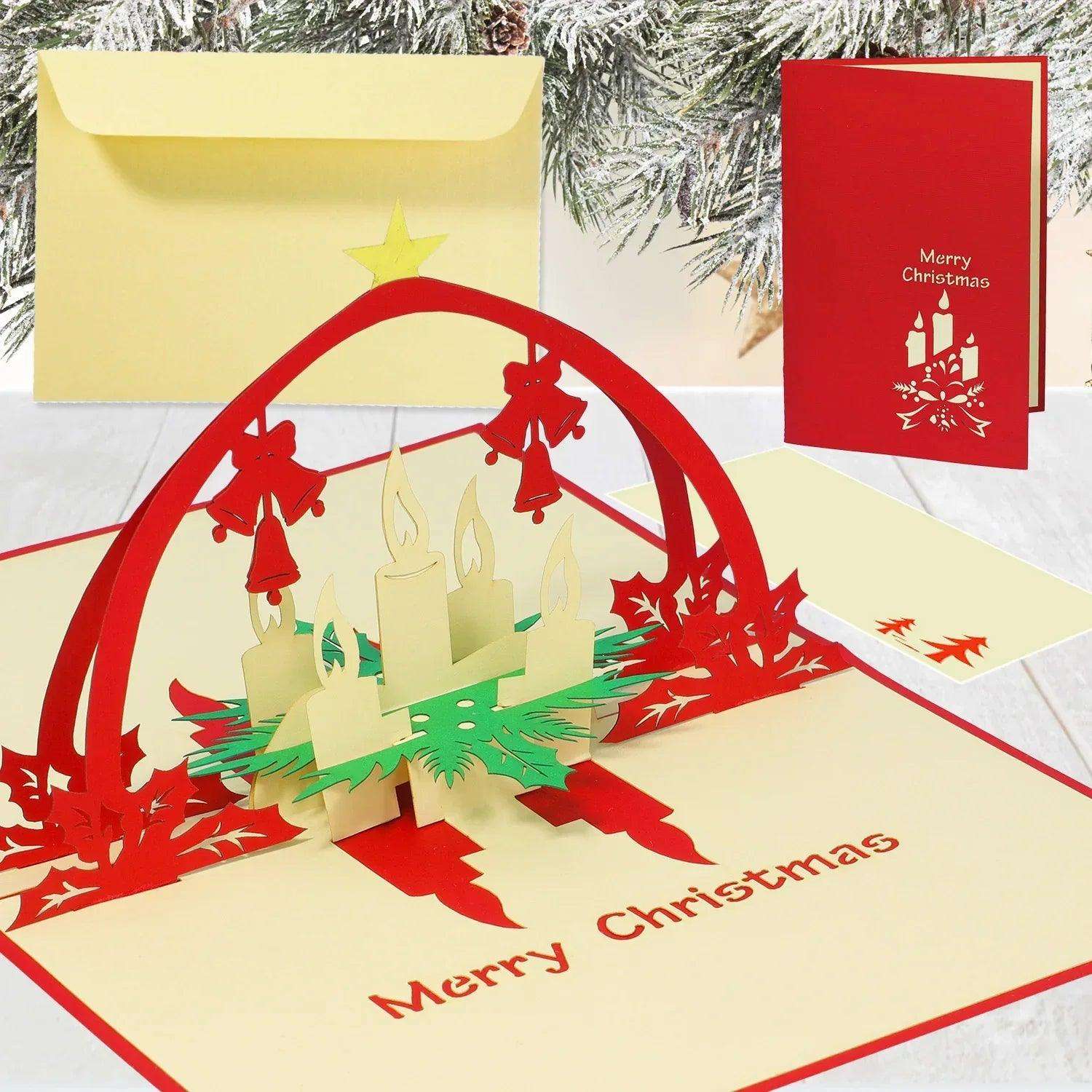 Pop Up Weihnachtskarte 3D - Adventskranz, N436 LINPopUp N436
