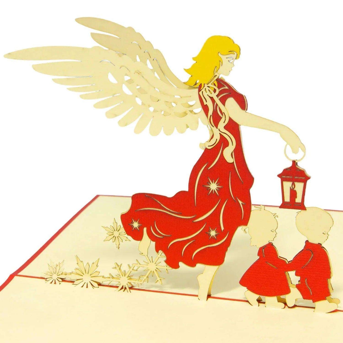 Pop Up Weihnachtskarte 3D - Engel, Christkind mit Kindern, N446 - LINPopUp