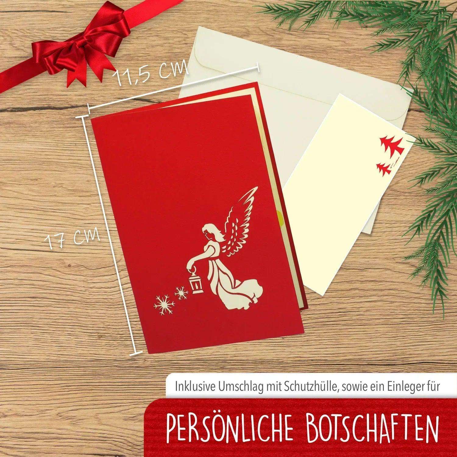 Pop Up Weihnachtskarte 3D - Engel, Christkind mit Kindern, N446 LINPopUp N446