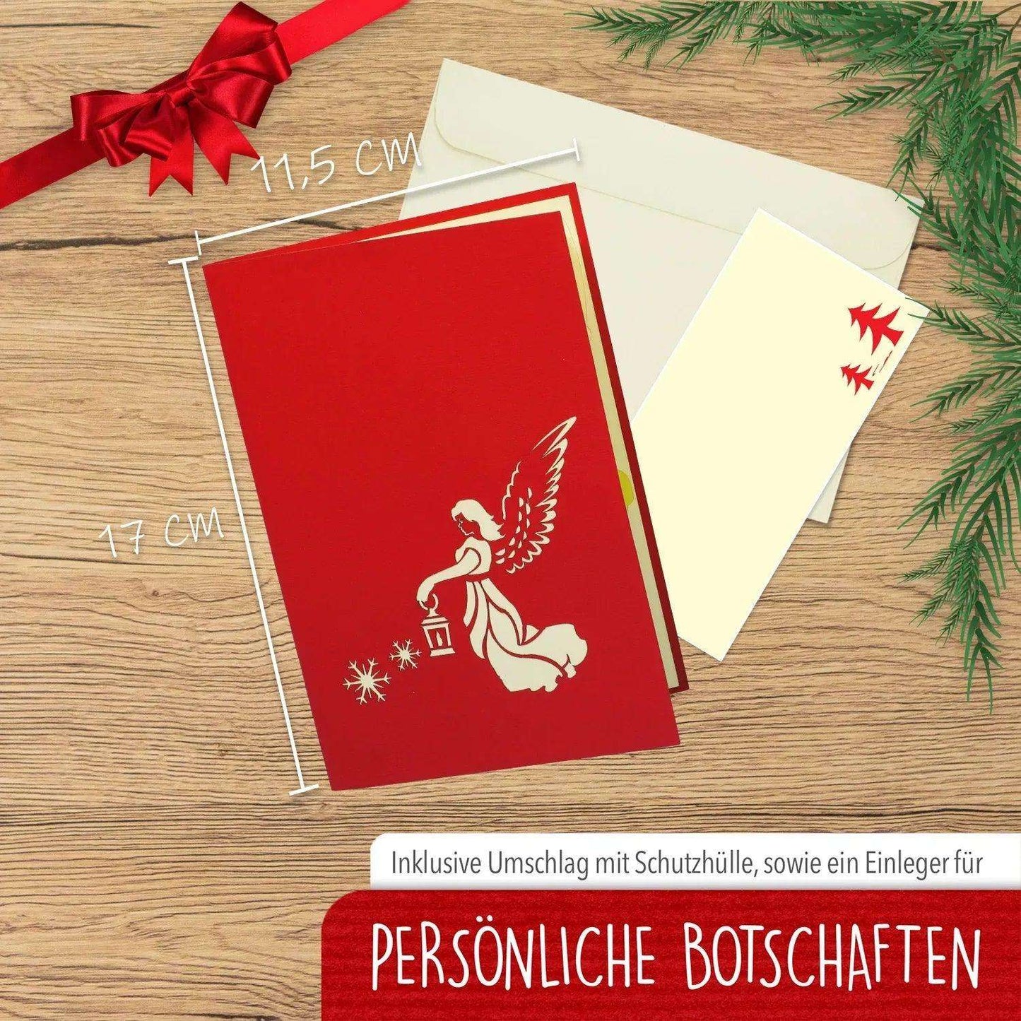 Pop Up Weihnachtskarte 3D - Engel, Christkind mit Kindern, N446 - LINPopUp