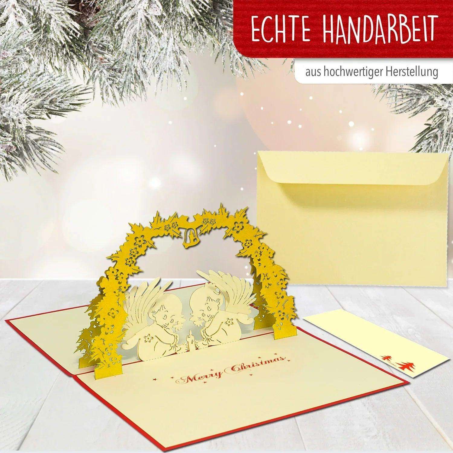 Pop Up Weihnachtskarte 3D - Engel mit Mistelzweig, N410 LINPopUp N410