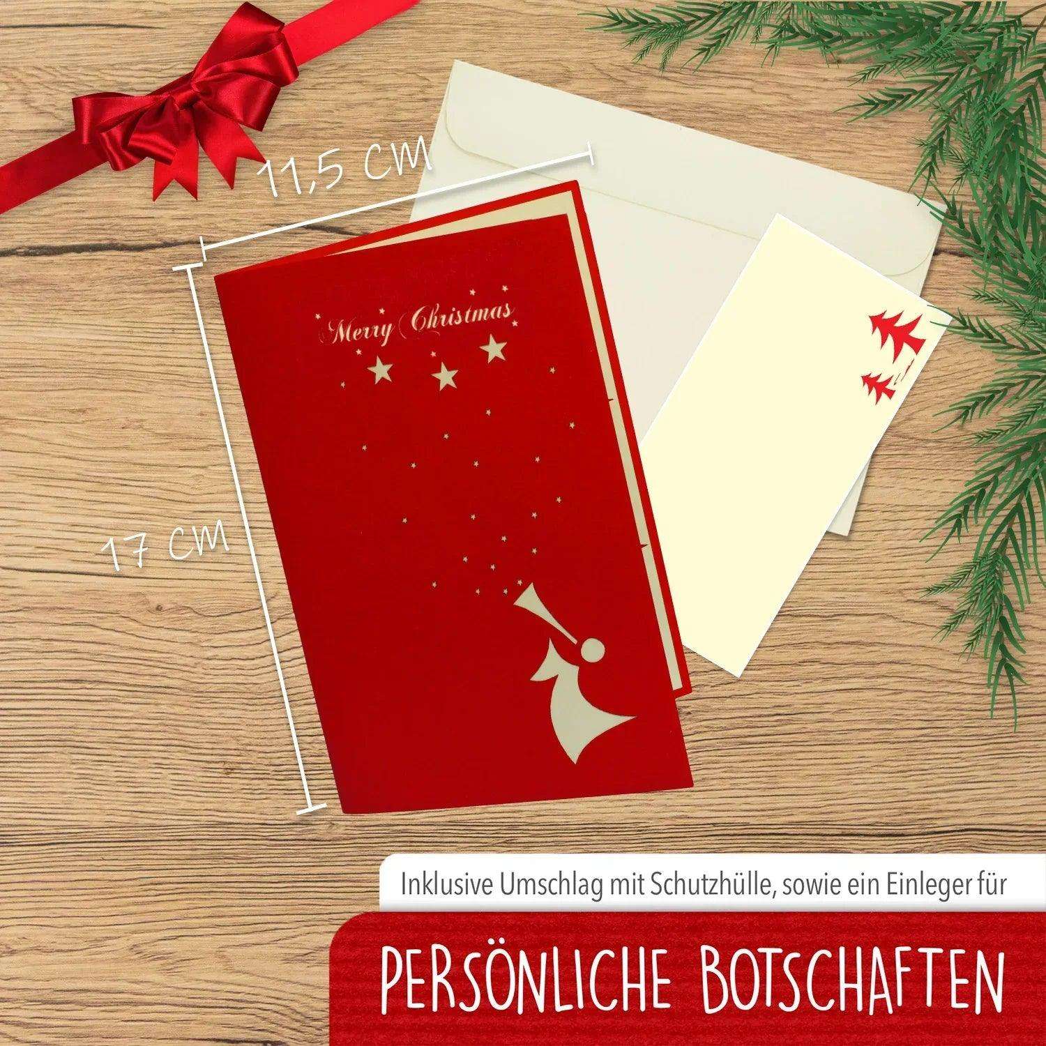 Pop Up Weihnachtskarte 3D - Engel mit Mistelzweig, N410 LINPopUp N410