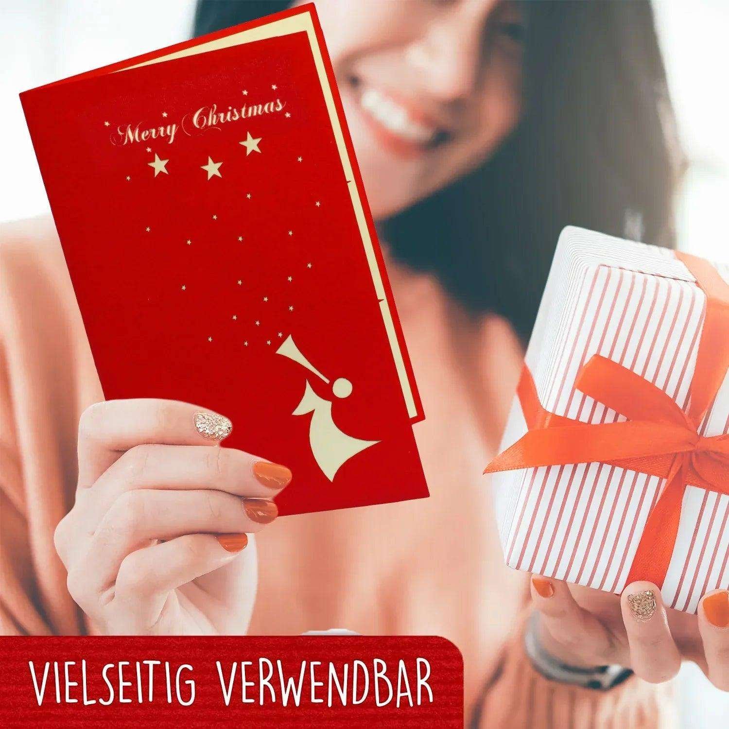 Pop Up Weihnachtskarte 3D - Engel mit Mistelzweig, N410 LINPopUp N410