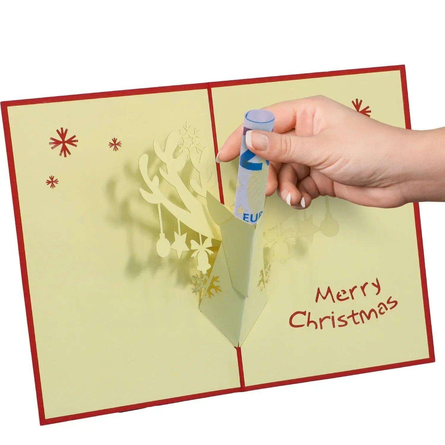 Pop Up Weihnachtskarte 3D - Geschmücktes Rentier, Hirsch, N430 - LINPopUp