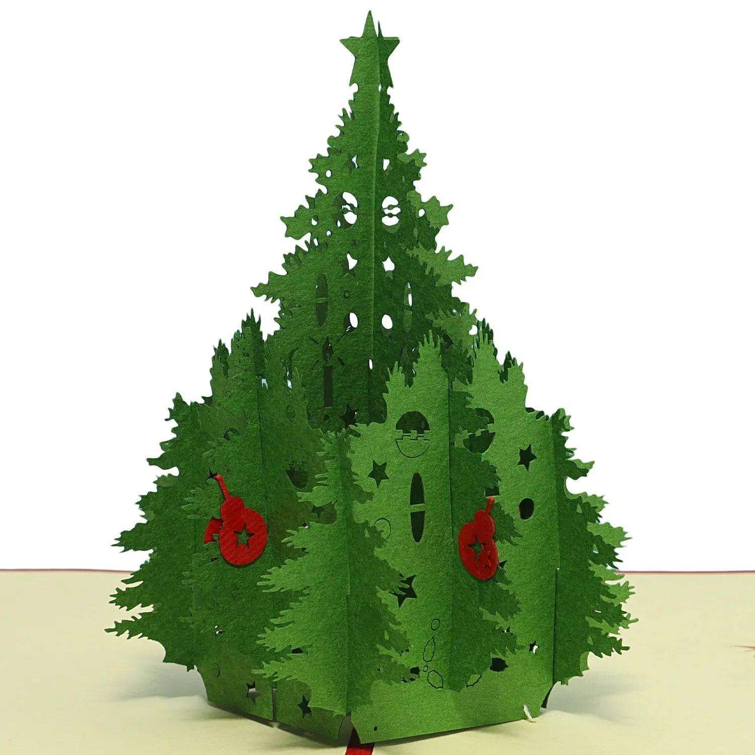 Pop Up Weihnachtskarte 3D - Klassischer Weihnachtsbaum, Tannenbaum, N412 LINPopUp N412