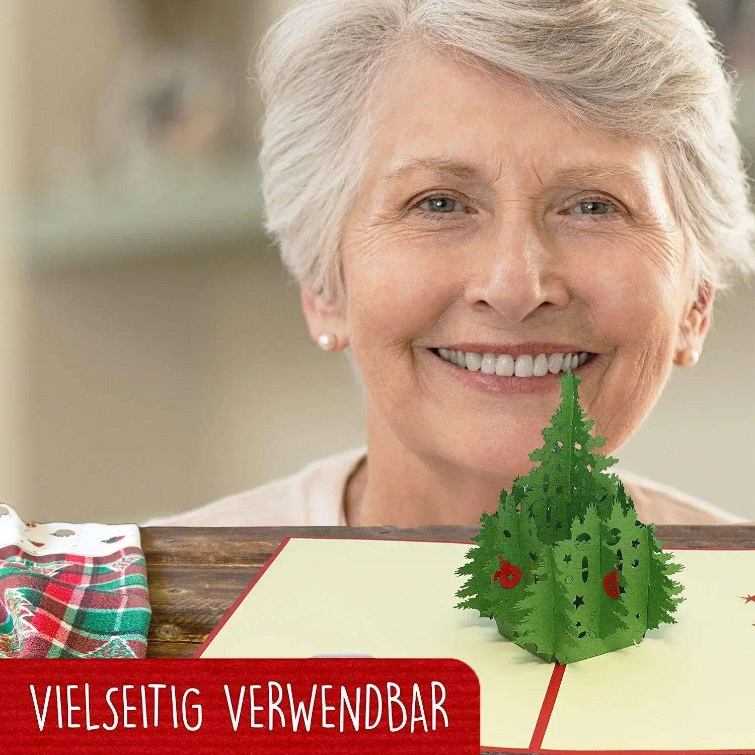 Pop Up Weihnachtskarte 3D - Klassischer Weihnachtsbaum, Tannenbaum, N412 LINPopUp N412