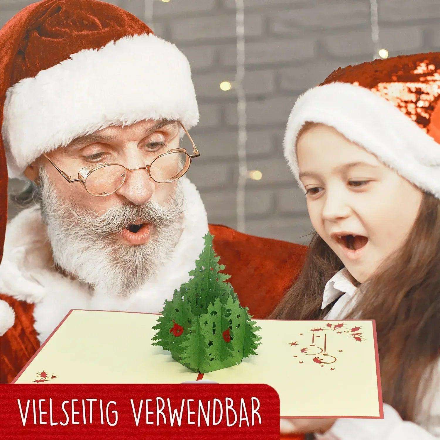 Pop Up Weihnachtskarte 3D - Klassischer Weihnachtsbaum, Tannenbaum, N412 LINPopUp N412