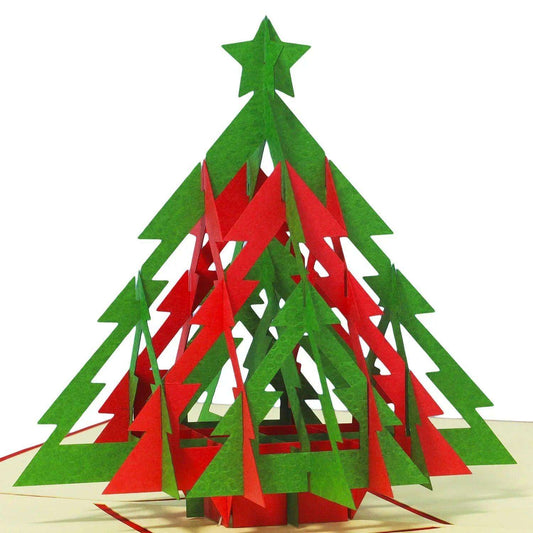 Pop Up Weihnachtskarte 3D - Moderner Weihnachtsbaum, Tannenbaum, Minimalistisch, N423 - LINPopUp