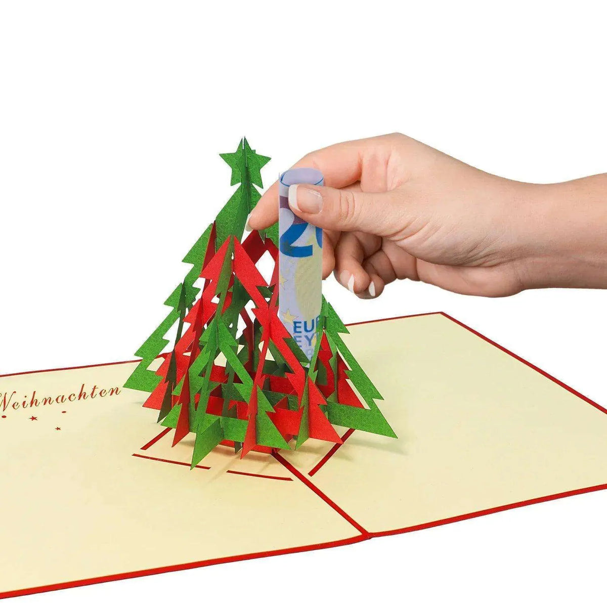 Pop Up Weihnachtskarte 3D - Moderner Weihnachtsbaum, Tannenbaum, Minimalistisch, N423 - LINPopUp