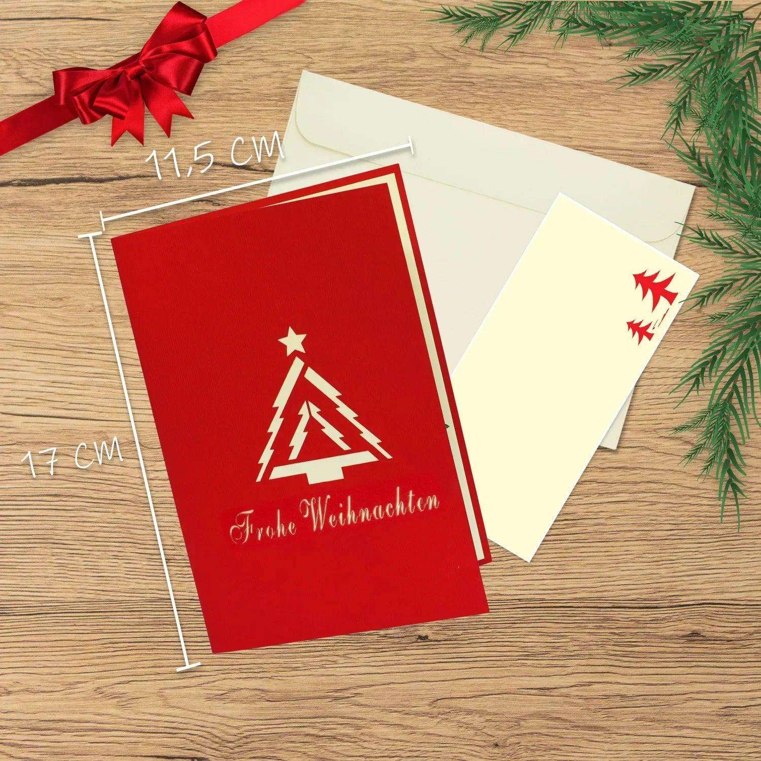 Pop Up Weihnachtskarte 3D - Moderner Weihnachtsbaum, Tannenbaum, Minimalistisch, N423 - LINPopUp