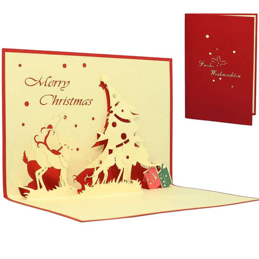 Pop Up Weihnachtskarte 3D - Rentier, N408 - LINPopUp