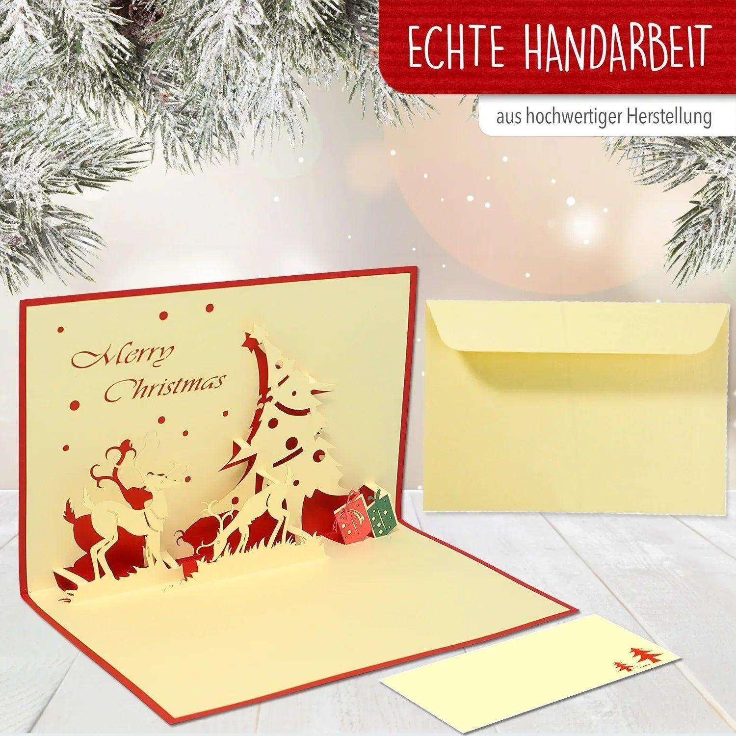 Pop Up Weihnachtskarte 3D - Rentier, N408 - LINPopUp