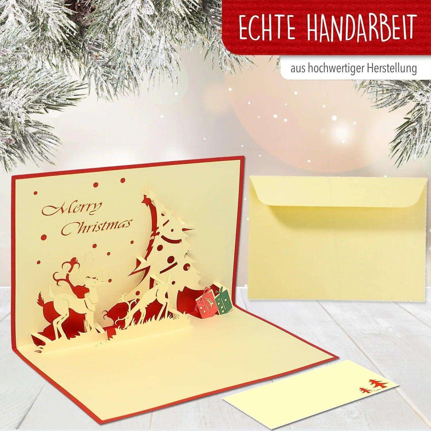 Pop Up Weihnachtskarte 3D - Rentier, N408 - LINPopUp