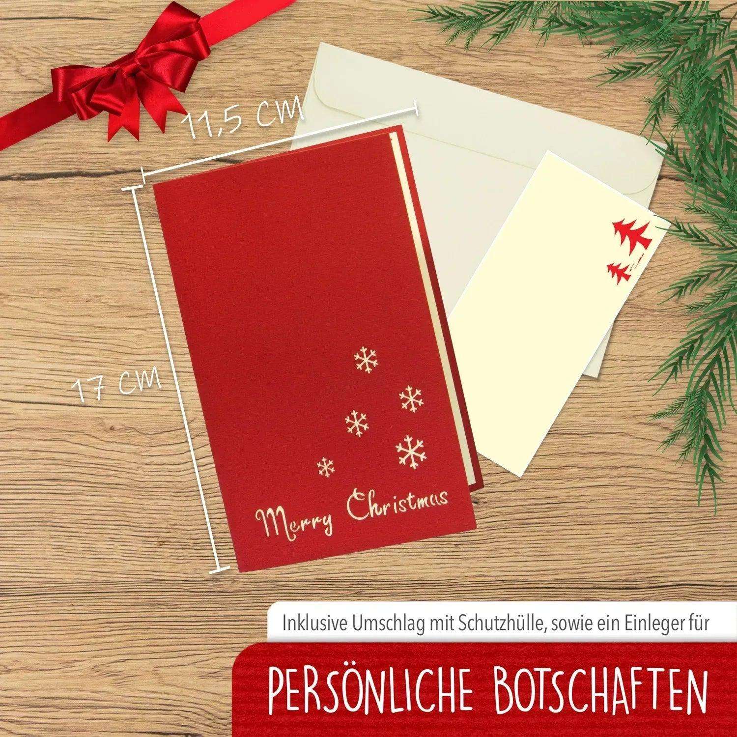 Pop Up Weihnachtskarte 3D - Schneeflocke mit Herz, N442 LINPopUp N442