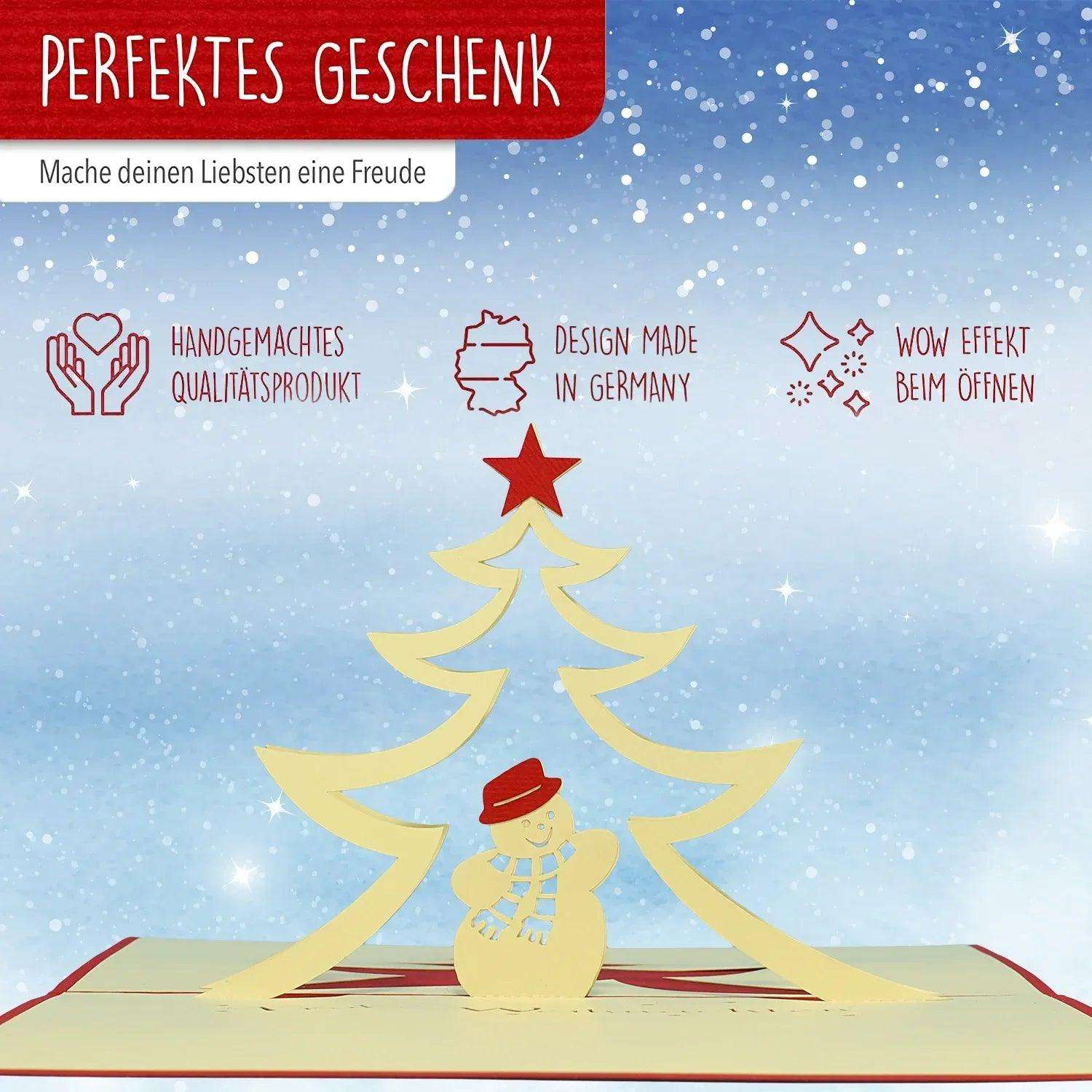 Pop Up Weihnachtskarte 3D - Schneemann, Tannenbaum, N405 LINPopUp N405