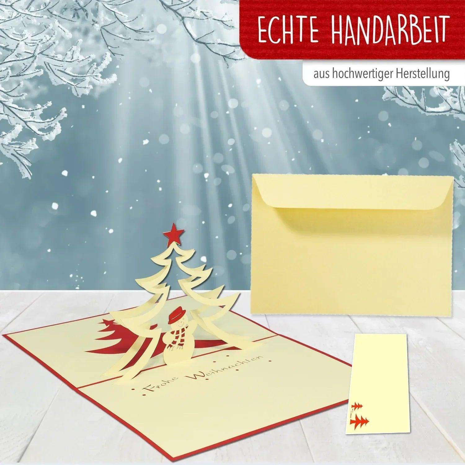 Pop Up Weihnachtskarte 3D - Schneemann, Tannenbaum, N405 LINPopUp N405