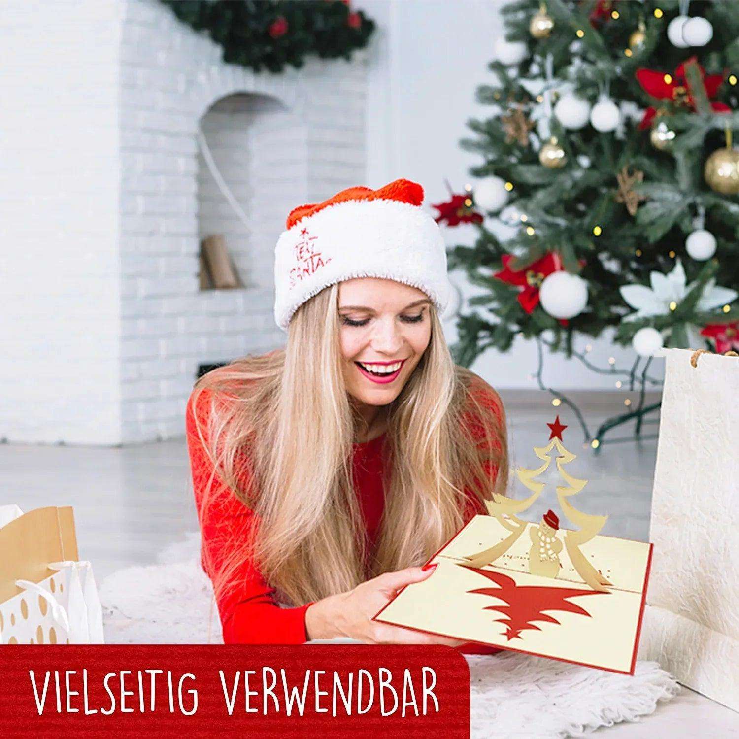 Pop Up Weihnachtskarte 3D - Schneemann, Tannenbaum, N405 LINPopUp N405