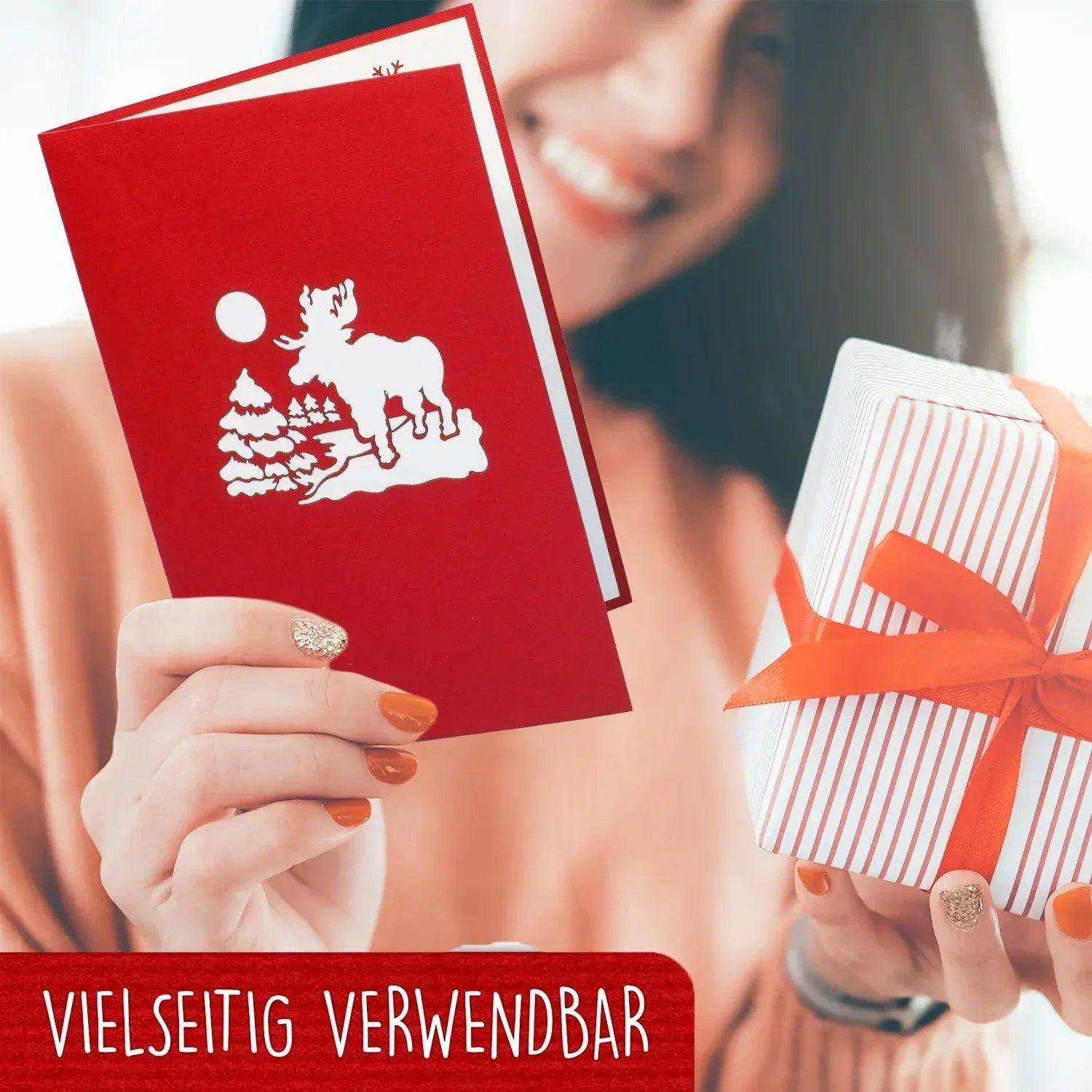 Pop Up Weihnachtskarte 3D - Schneemann am Haus, N445 - LINPopUp