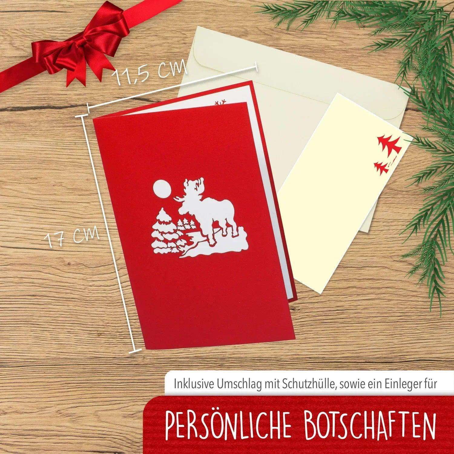 Pop Up Weihnachtskarte 3D - Schneemann am Haus, N445 - LINPopUp