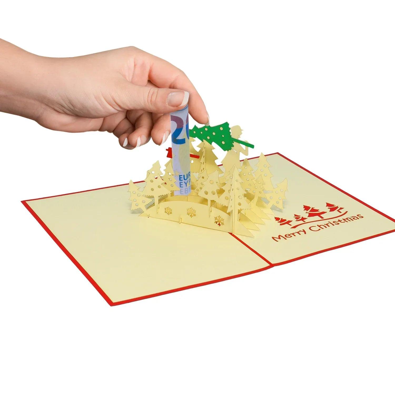 Pop Up Weihnachtskarte 3D - Tannenbaum fällen, N421 - LINPopUp