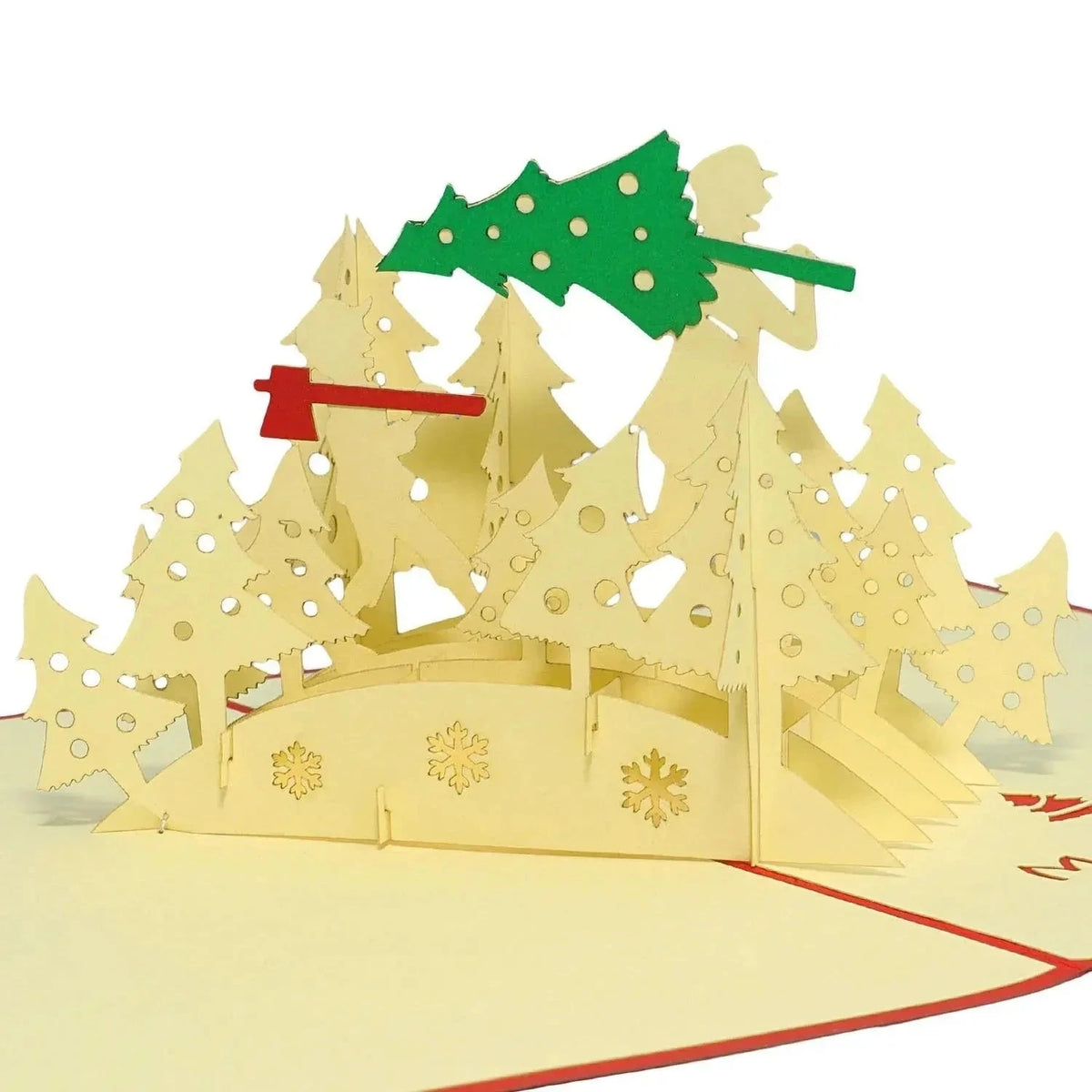 Pop Up Weihnachtskarte 3D - Tannenbaum fällen, N421 - LINPopUp