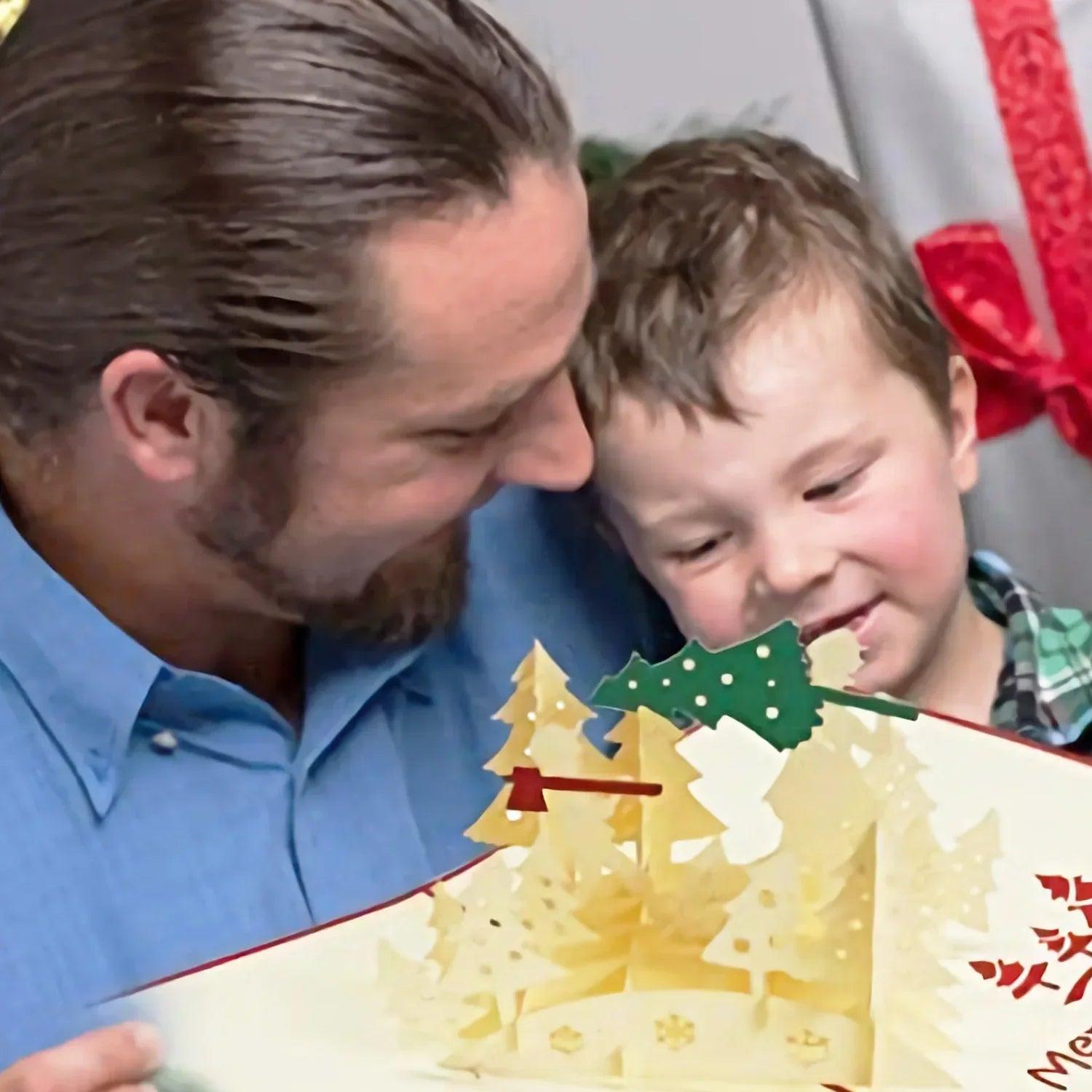 Pop Up Weihnachtskarte 3D - Tannenbaum fällen, N421 - LINPopUp
