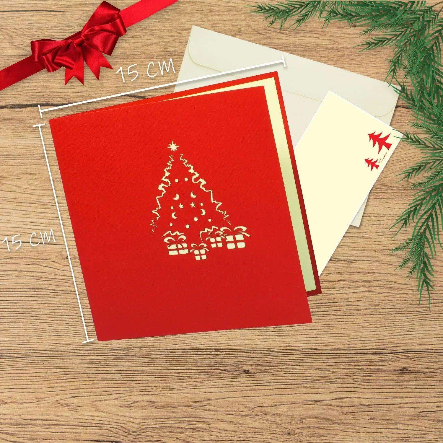 Pop Up Weihnachtskarte 3D - Weihnachtsbaum mit Geschenken, Tannenbaum, N425 LINPopUp N425