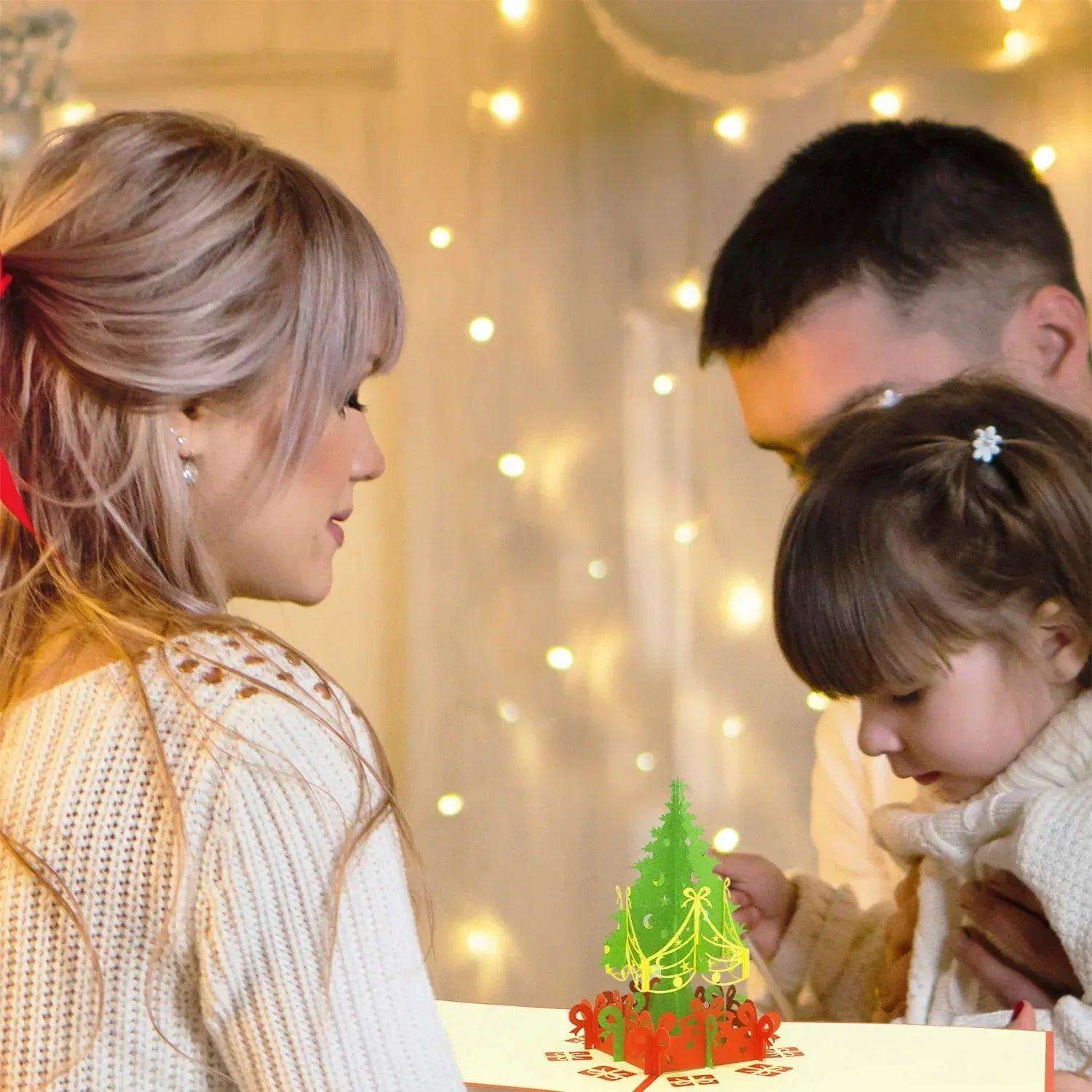 Pop Up Weihnachtskarte 3D - Weihnachtsbaum mit Geschenken, Tannenbaum, N425 LINPopUp N425