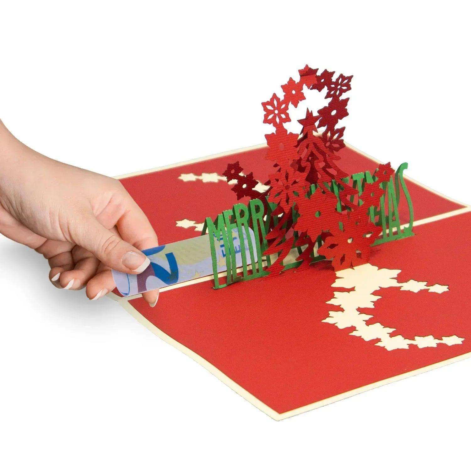 Pop Up Weihnachtskarte 3D - Weihnachtsbaum mit Schriftzug, N400 LINPopUp N400