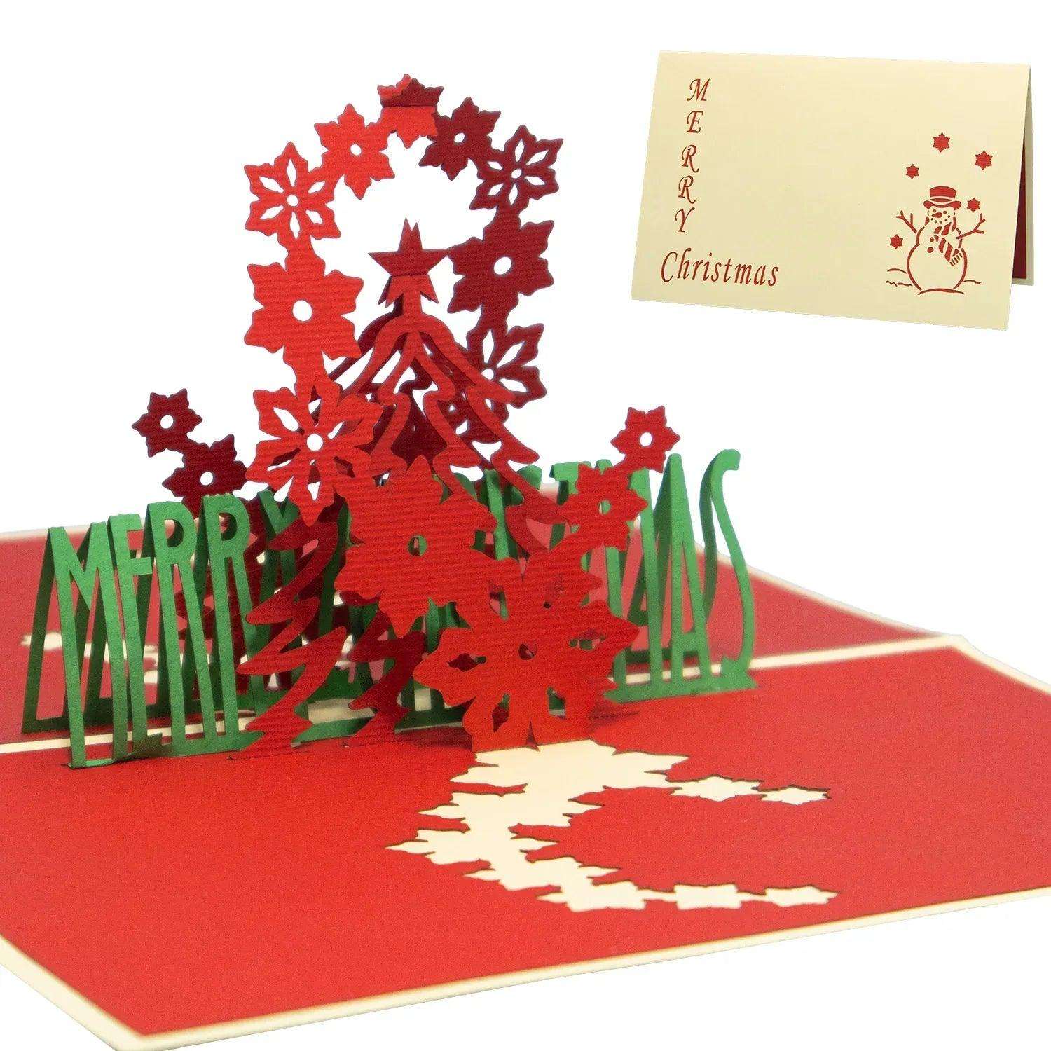 Pop Up Weihnachtskarte 3D - Weihnachtsbaum mit Schriftzug, N400 LINPopUp N400