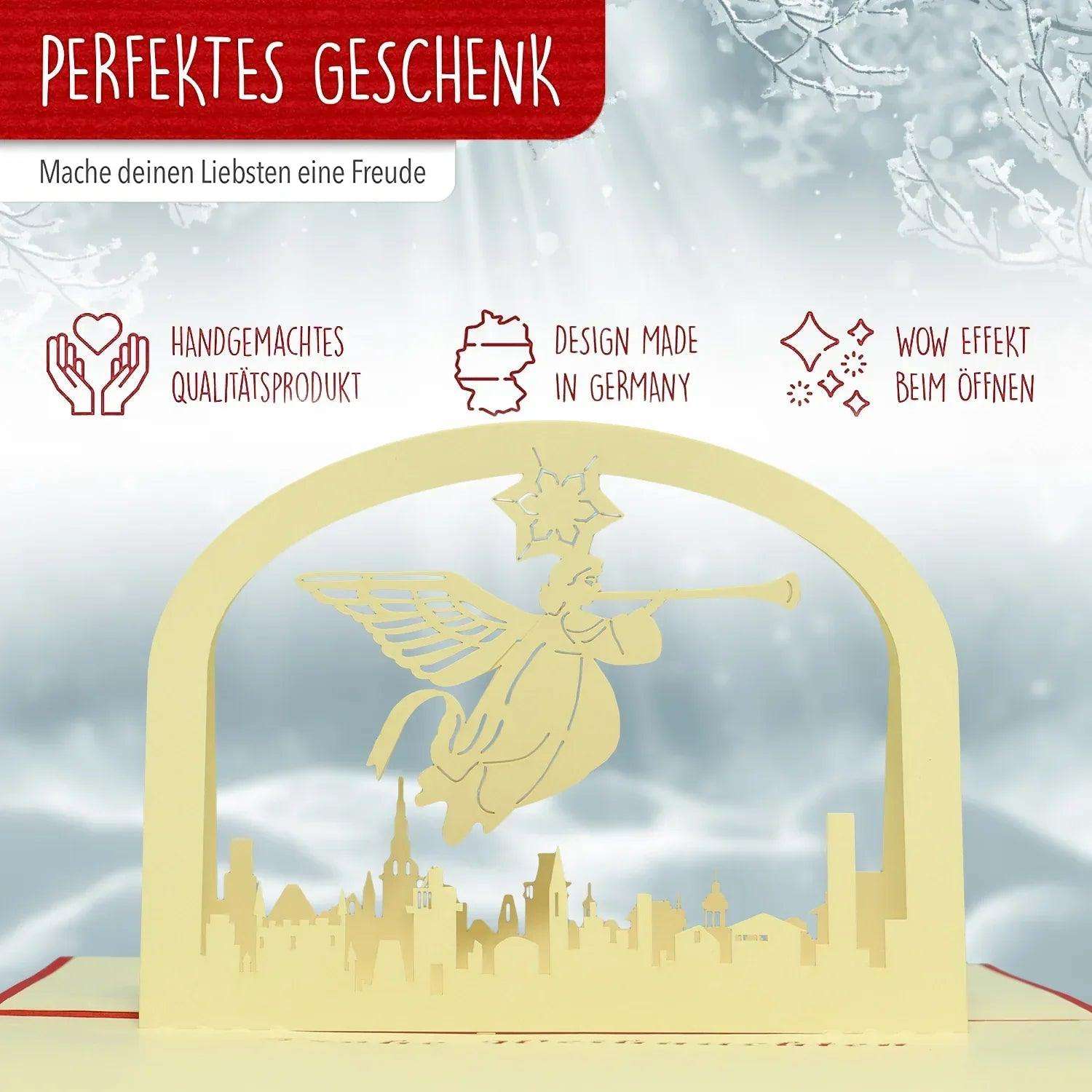 Pop Up Weihnachtskarte 3D - Weihnachtsengel, N407 - LINPopUp
