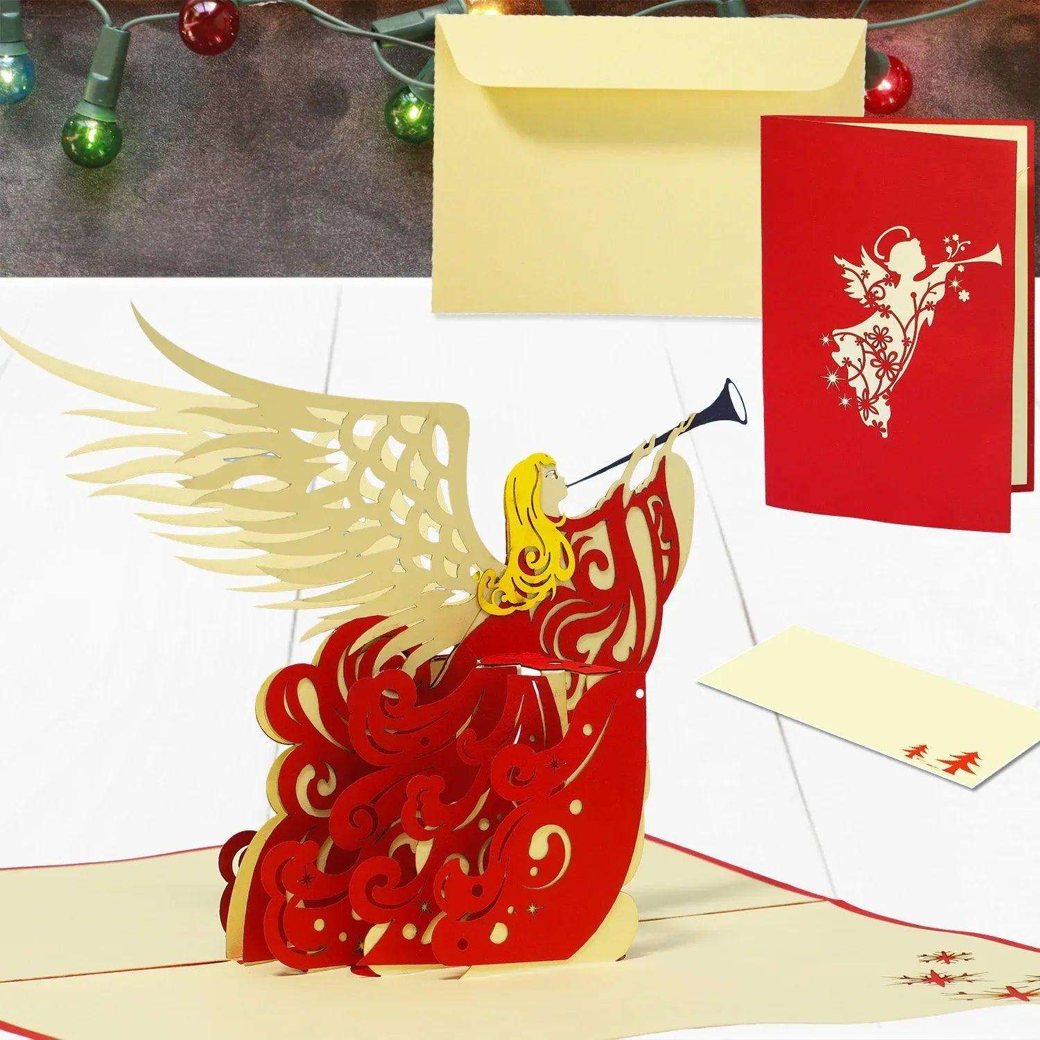 Pop Up Weihnachtskarte 3D - Weihnachtsengel, N450 - LINPopUp