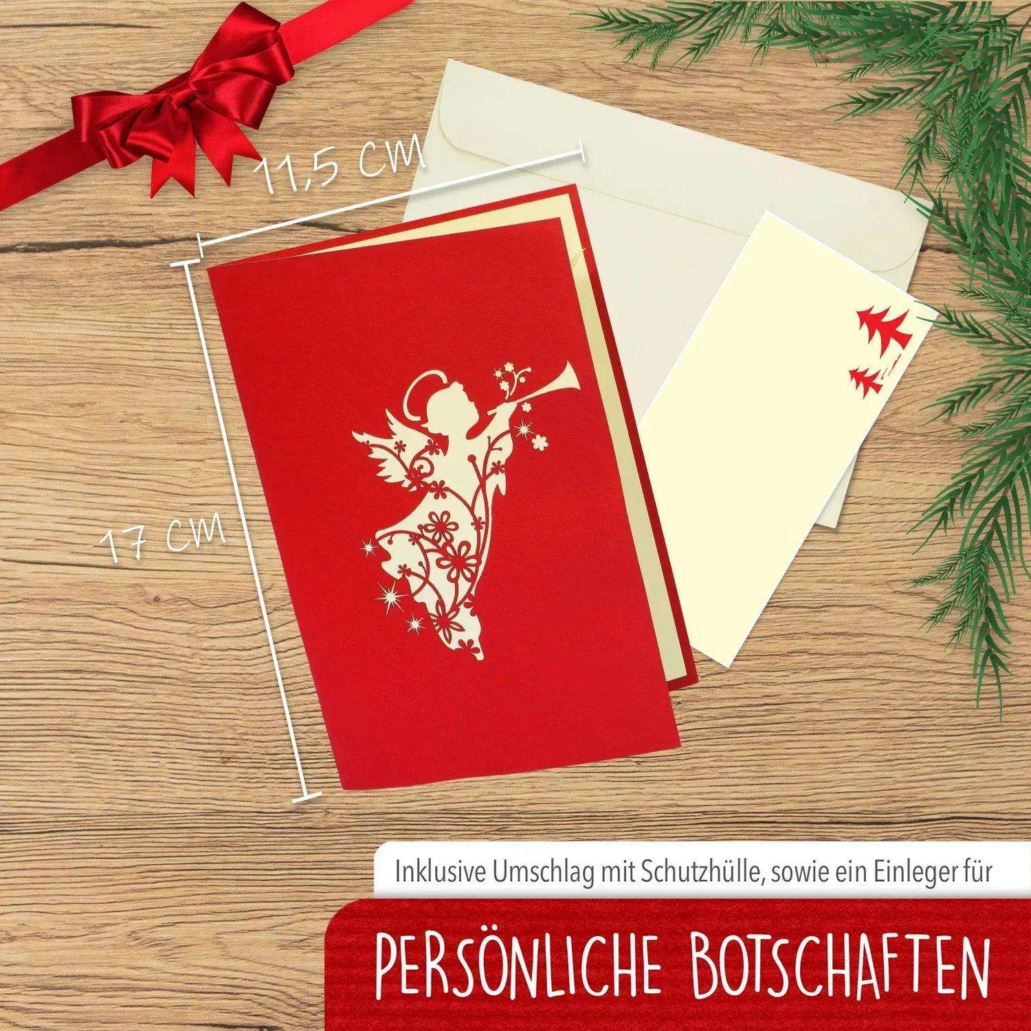 Pop Up Weihnachtskarte 3D - Weihnachtsengel, N450 - LINPopUp
