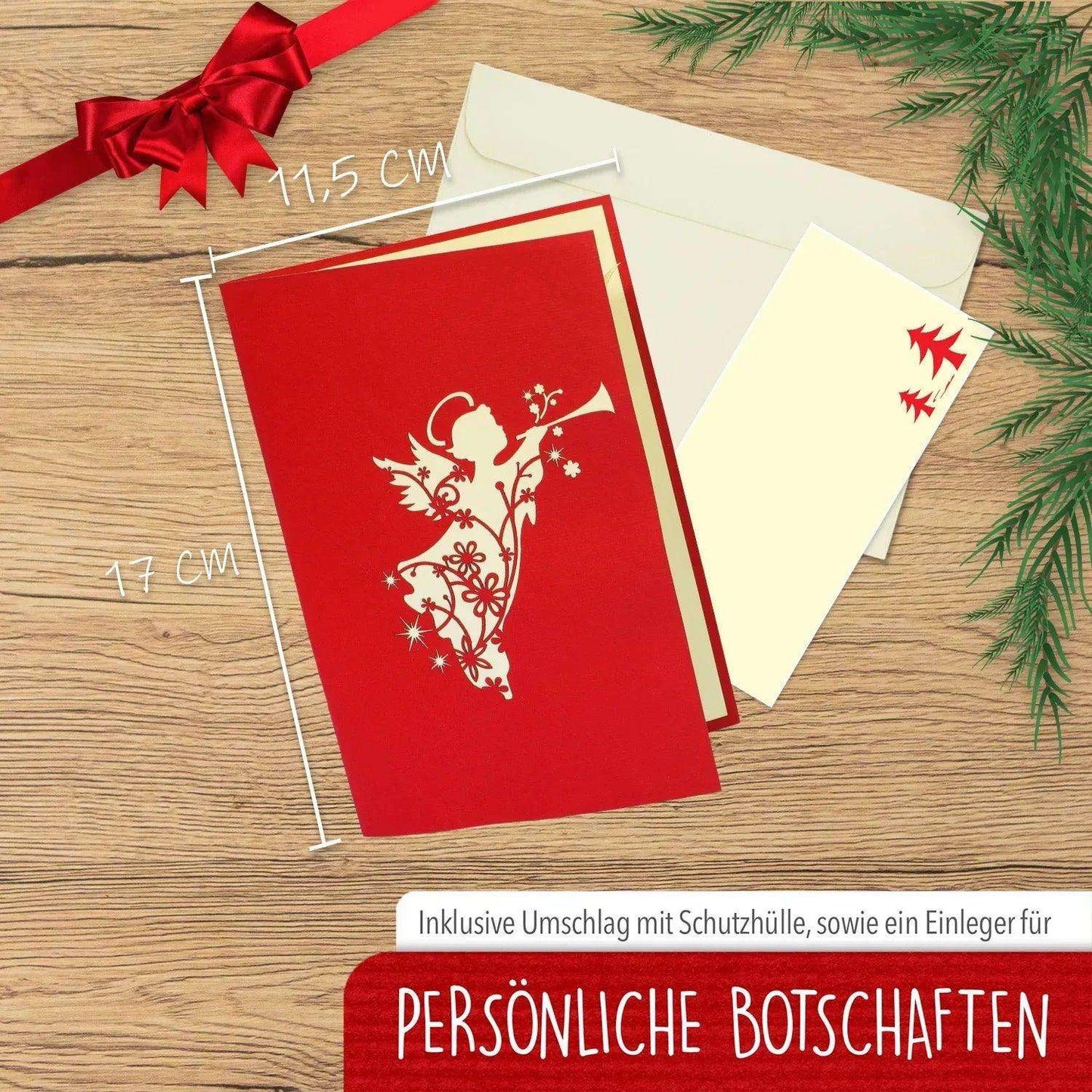 Pop Up Weihnachtskarte 3D - Weihnachtsengel, N450 - LINPopUp
