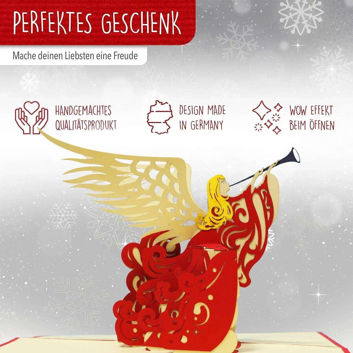 Pop Up Weihnachtskarte 3D - Weihnachtsengel, N450 - LINPopUp