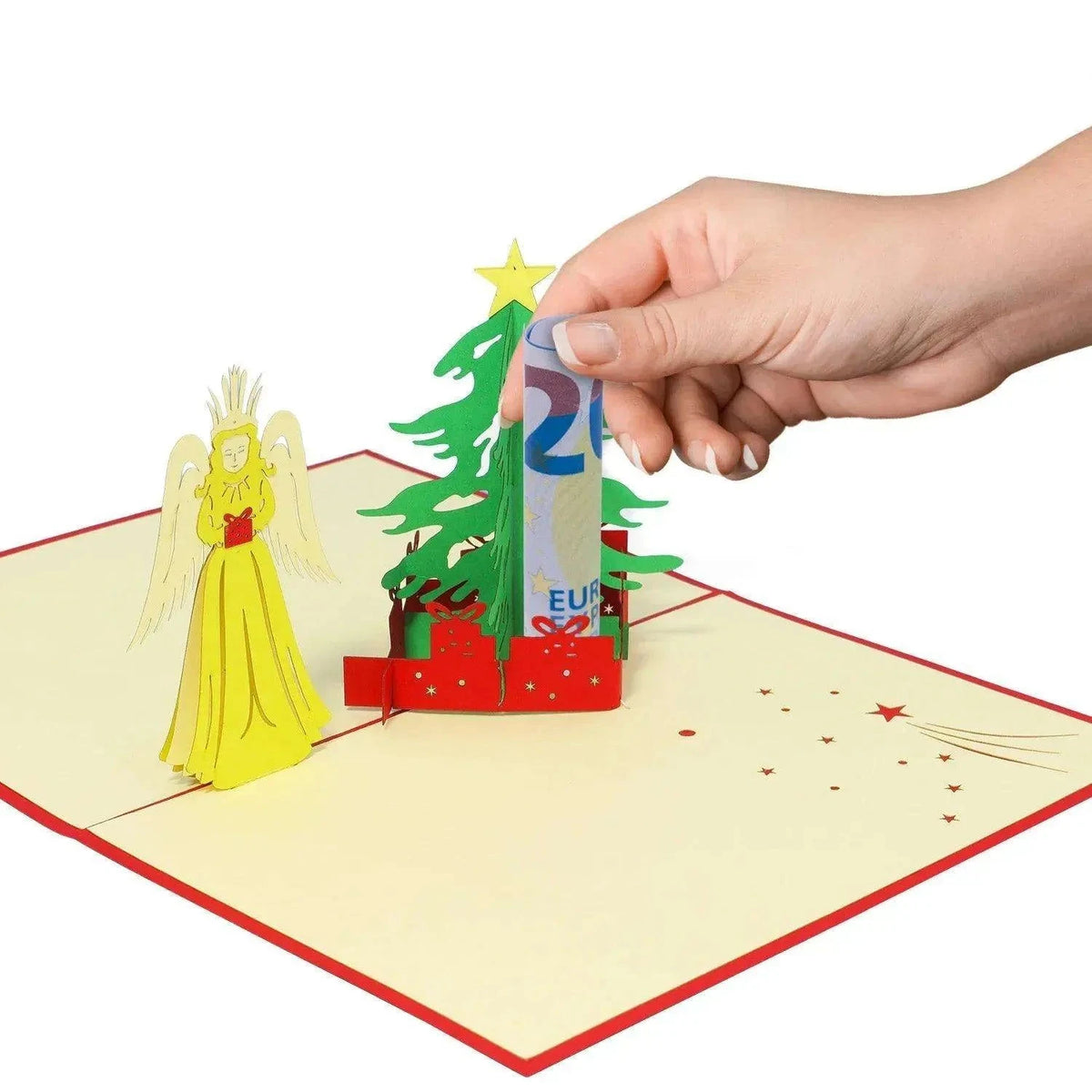 Pop Up Weihnachtskarte 3D - Weihnachtsengel, Christkind, Tannenbaum, N440 - LINPopUp